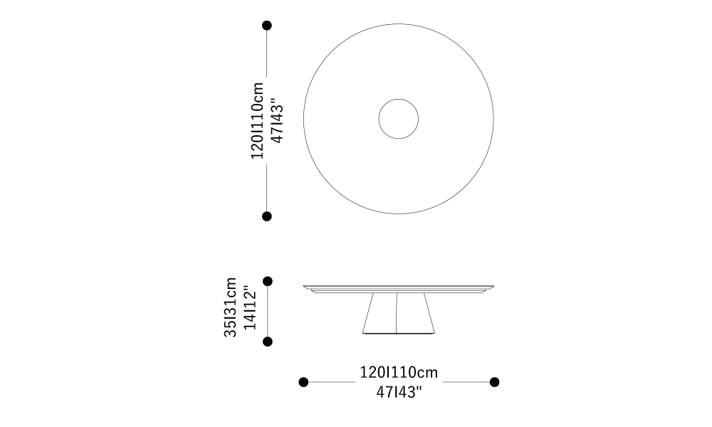 Image of the main dimensions of the product